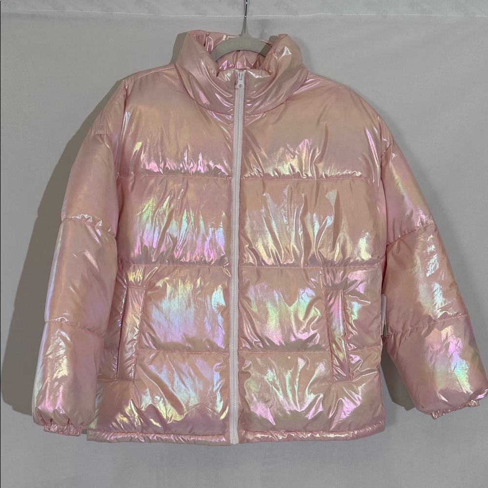 NWT Nordstrom BP Puffer Coat Jacket Size S Pink Iridescent Color